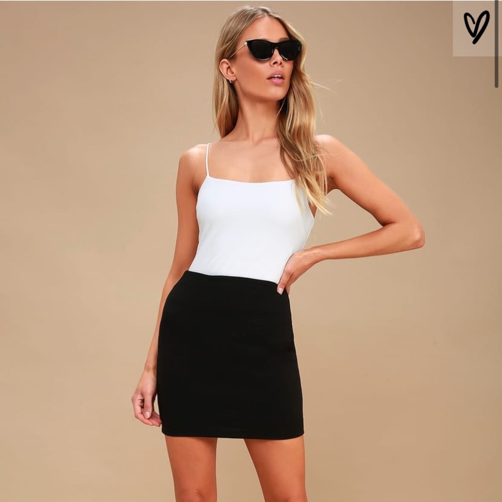 Lulus Black Bodycon Mini Skirt